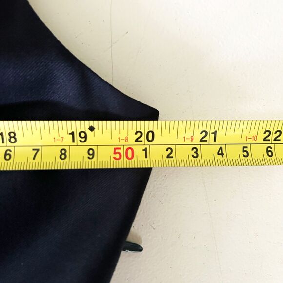 J.Crew Elegant Navy Cowl Midi Dress (12) 100% Wool Suiting Sleeveless Sheath - Picture 13 of 16